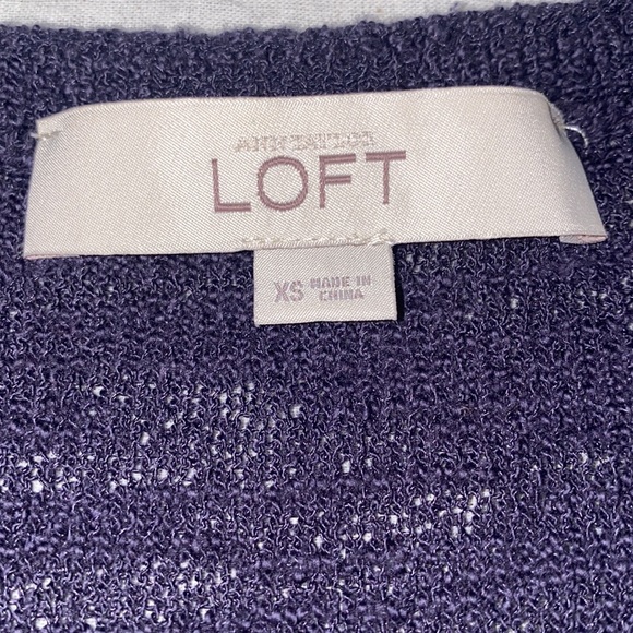 Loft Navy Lightweight Burnout Knit Sweater Top - Picture 9 of 10